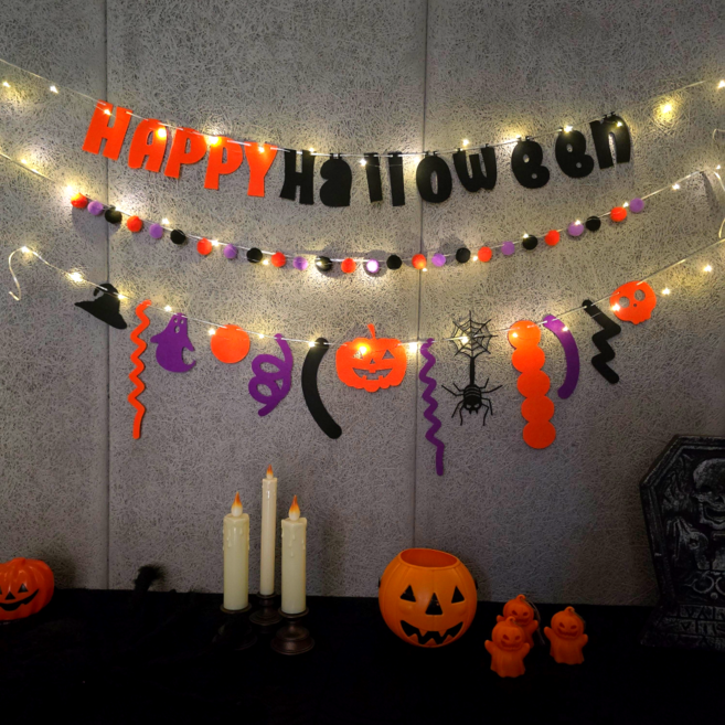 준비끝 LED 와이어 장식 할로윈 가랜드, 가랜드 D, 1세트
