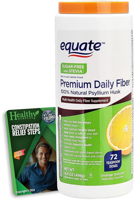 이퀘이트 데일리 파이버 차전자피 무설탕 스테비아 414ml14온스 70티스푼 이상 량 오렌지 맛 생명력 팁, Equate 프리미엄 데일리 파이버 차전자피 무설탕 스, 1개