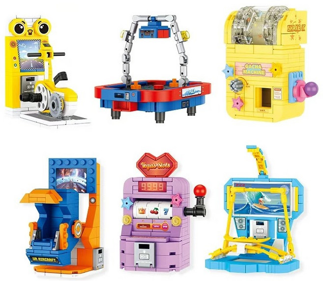 심아트 미니블럭 오락실 시리즈 6종 게임 블럭, 남여공용, 플라스틱, 1개