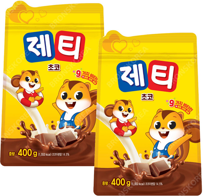동서 제티 초코렛맛 리필형, 1개입, 2개, 400g