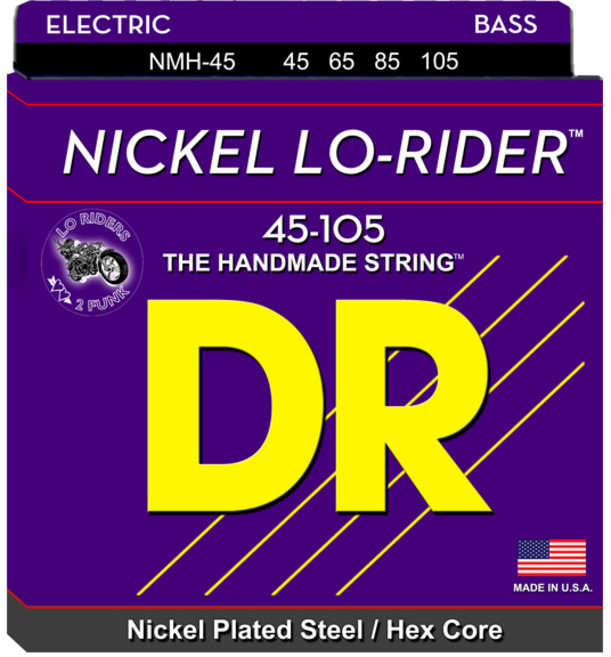 DR 디알 베이스 스트링, Nickel Lo-Rider 045-105, 1개