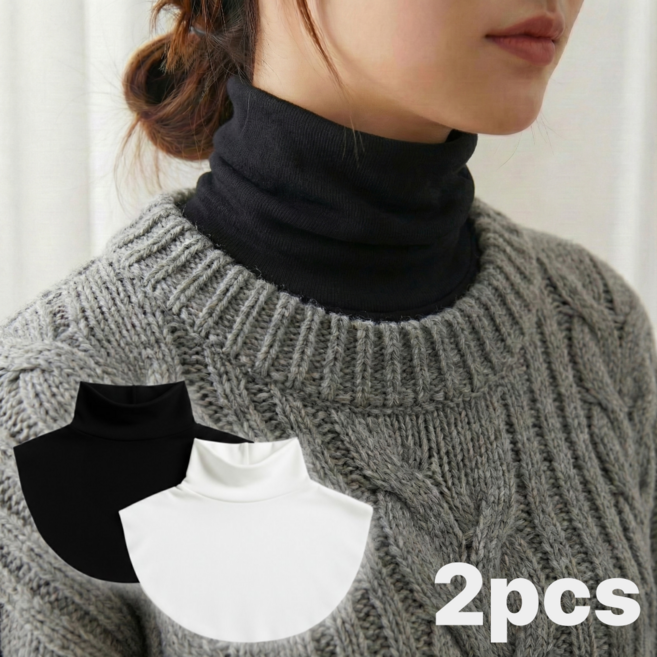 베나인 페이크 목 폴라 레이어드 넥워머 1+1