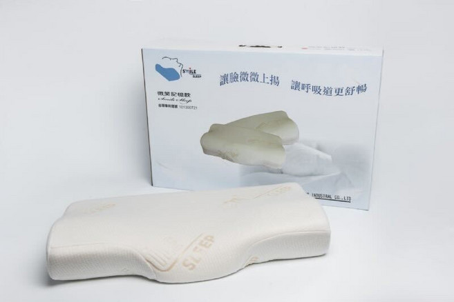 SMILE SLEEP 微笑記憶枕 讓臉微微上揚 讓呼吸道更舒暢, 白色, 1件