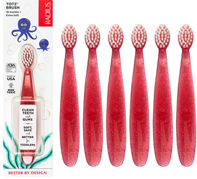 래디어스 토츠 유아 칫솔, 코럴, 1개입, 6개