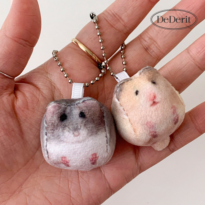 데데리트 귀여운 동물 미니 햄스터 네모 햄찌 인형 키링 가방 인싸 키홀더 열쇠고리 생일 친구 커플 선물