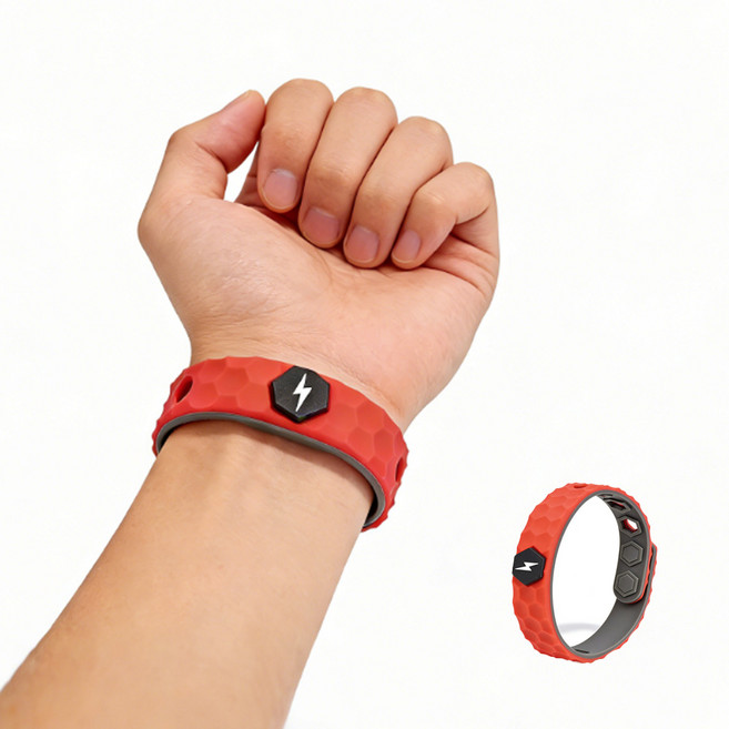 [LxU] 최신형 밴드형 정전기 방지 팔찌 스포츠 건강 방수 밴드, 레드, 1개