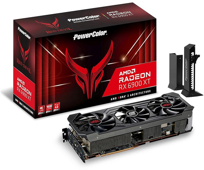 파워컬러 레드 데블 AMD 라데온™ RX 6900 XT 게이밍 그래픽 카드 16GB GDDR6 메모리 RDNA™ 2 기반 레이 트레이싱 지원 PCI 익스프레스 40 HDMI 2