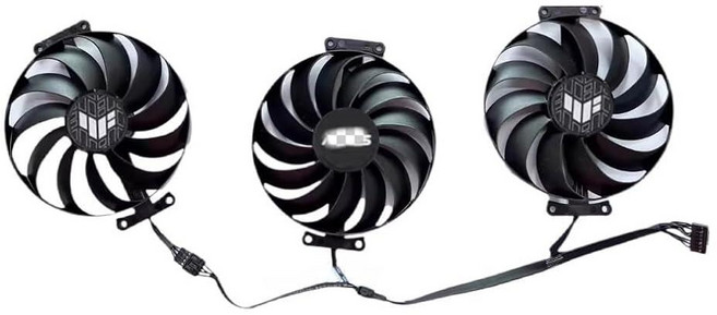 AKUYAO ASUS RX6700XT 6800XT 6800XT 6900XT 6950XT TUF OC 그래픽 비디오 카드용 풀 세트 95mm GPU 쿨링 쿨러 팬 교체품, 01 FAN-D