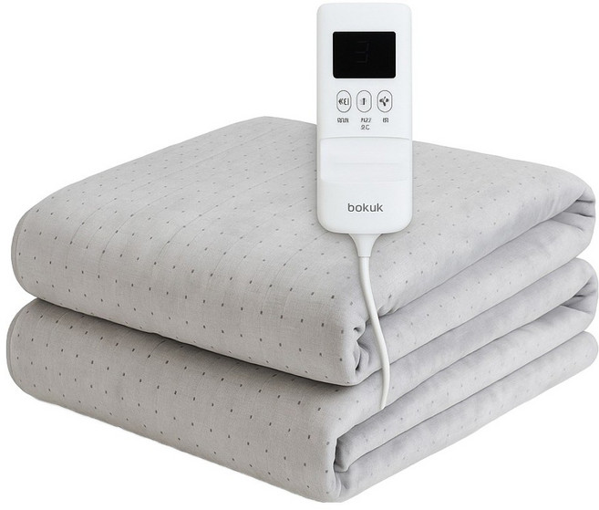 보국전자 엔슬립 듀얼히트 탄소열선 상하분리난방 고급 전기요 BKB-5H01D, 그레이, 업그레이드 더블(140 x 180 cm)