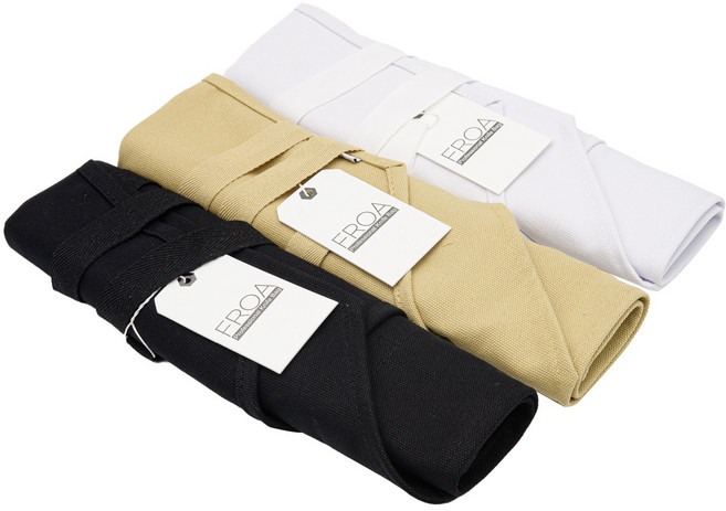 프로아 코튼 캔버스 롤 칼가방 2세대 셰프 나이프 케이스 조리도구가방, 블랙