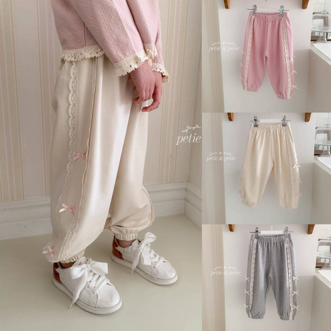 여아 발레코어 레이스 리본 조거 팬츠 유아 봄 가을 외출복 나들이복 등원룩