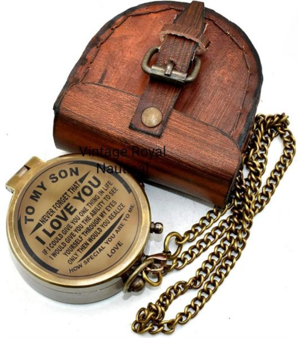 내 아들에게 사랑하는 엄마 황동 앤티크 나침반 가죽 케이스 최고의 졸업식 선물 생일 아들 크리스마스 세례 날 하이킹, 내 아들에게 사랑하는 엄마 황동 앤티크 나침반 가죽 케, 1개