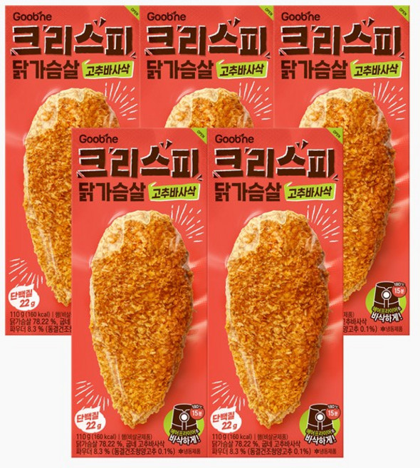 굽네 크리스피 닭가슴살 고추바사삭 110g, 5개