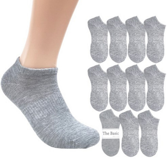 더베이직 남성용 스포츠 스니커즈 발목 양말 12켤레