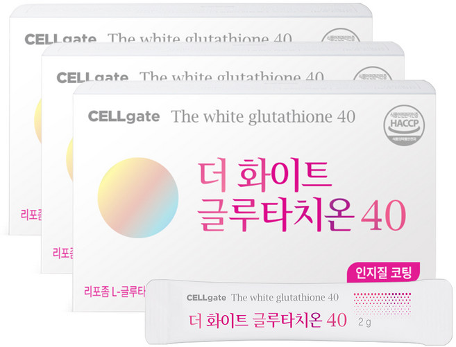 셀게이트 더 화이트 글루타치온 40 인지질코팅 30포, 60g, 3개