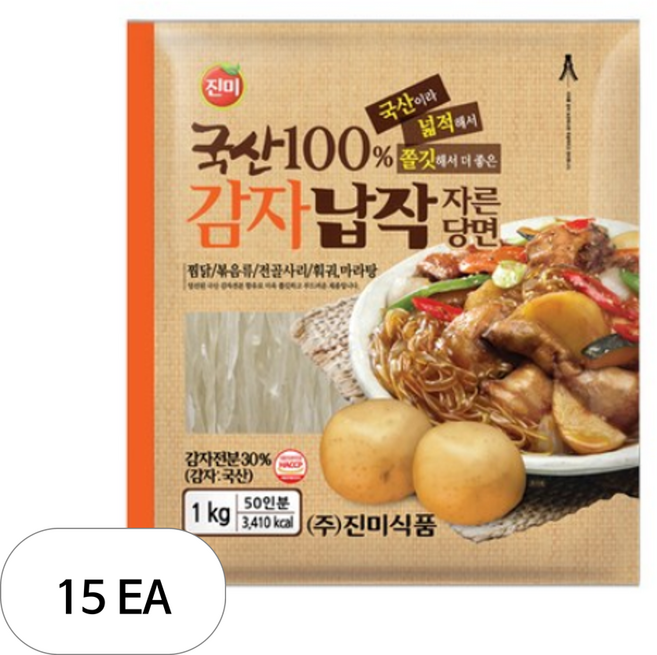 진미 감자납작당면, 1kg, 15개