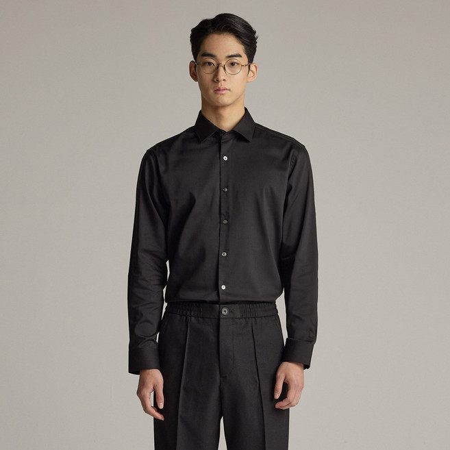 [STCO] 남성 자개단추 구김적은 텐셀 신축성 정장 와이셔츠 레귤러핏 4color
