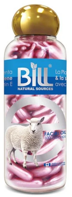 BILL Natural Sources® Lamb Placenta Facial Moisturizer with Squalene & Vitamin E Gelcaps 양태반 스쿠알렌10정, 1개, 100g - 쿠팡