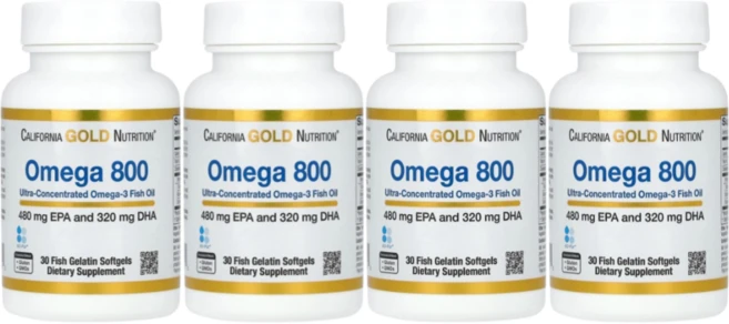 캘리포니아 Gold 오메가 800 KD 파마사 고순도 80프로 피쉬오일 EPA DHA, 30정, 4개 - 쿠팡