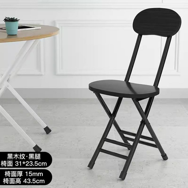 摺疊桌子家用餐桌臥室簡易方桌出租屋小戶型正方形飯桌戶外擺攤桌, 黑木紋摺疊椅