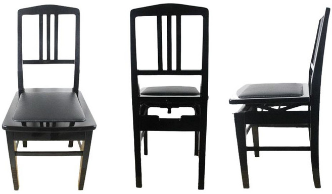 높이조절 피아노의자 등받이 벤치 연주용 리프트 체어, 1개, 블랙(브라운 쿠션)