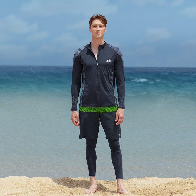 에어워크서프 남성래쉬가드세트 집업+반바지레깅스 YAWe5034+YAWe4210