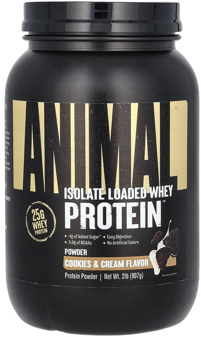 Animal 분리물 로디드 유청 단백질 분말 쿠키 앤 크림 907g(2lb) Animal (애니멀), 907 g - 쿠팡