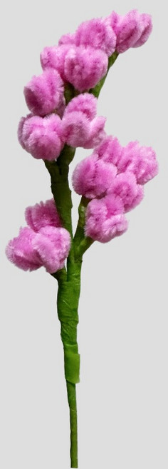 手工毛根成品花 單根 毛根花 DIY花藝裝飾 創意禮物 畢業節日裝飾, 1個, 穗型薰衣草-牡丹粉