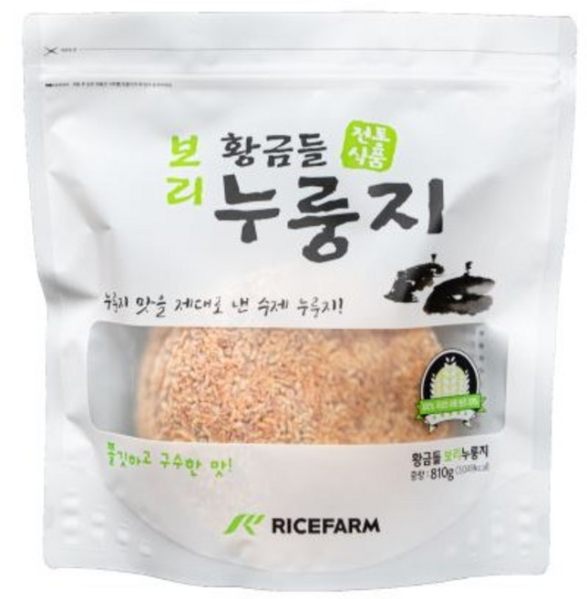 라이스팜 황금들 보리 누룽지, 1, 1개, 810g