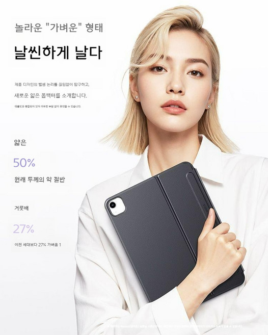 구조독 아이패드 백라이트 매직키보드 11인치 블랙 스마트폴리오 프로 7세대 M4 에어6 호환, 자석 분리형 디자인, 1개