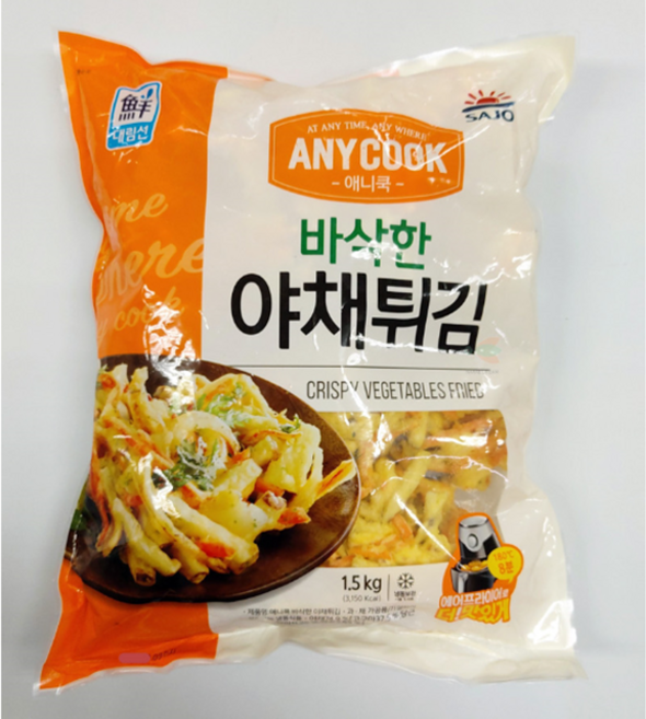 사조대림 바삭한 야채튀김 1.5kg_고구마35 당근22 양파11외_비건 식품, 1.5kg, 1개