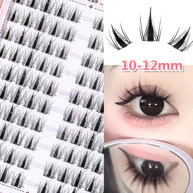 WooBerry 노글루속눈썹 인조 가닥 볼륨감 인형눈매 아이돌 포인트래쉬 100모 10-12mm 대용량 속눈썹, 1개, L-20