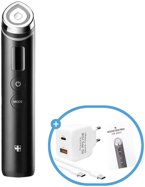 메디큐브 AGE-R 부스터프로 + 호환충전기 (한글설명서 포함), 블랙