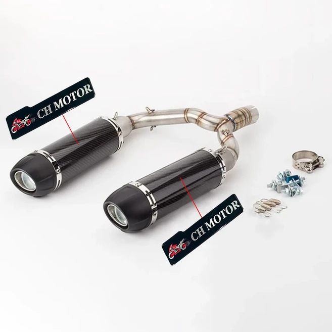 CH MOTOR 배기 오토바이 머플러 파라 모토스 BK400 부품용, 01 Type C with CH logo