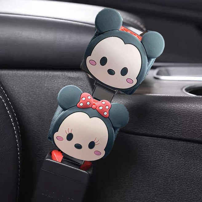 미키미니 인형 캐릭터 자동차 안전벨트 연장클립 버클 불독 커플세트 1+1, 1세트, 큐티 미키미니