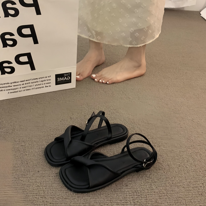 스타일닥터 여성 샌들 플랫 스트랩 편한 쿠션 여름 신발 캐주얼 데일리