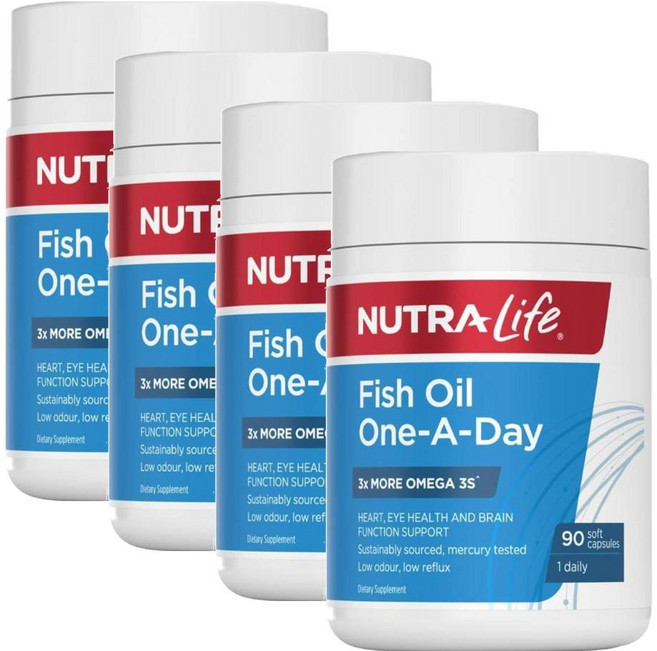 뉴트라라이프 피쉬오일 1500mg 오메가3 무취 원어데이 NUTRALIFE Fish Oil Odourless, 4개, 90정