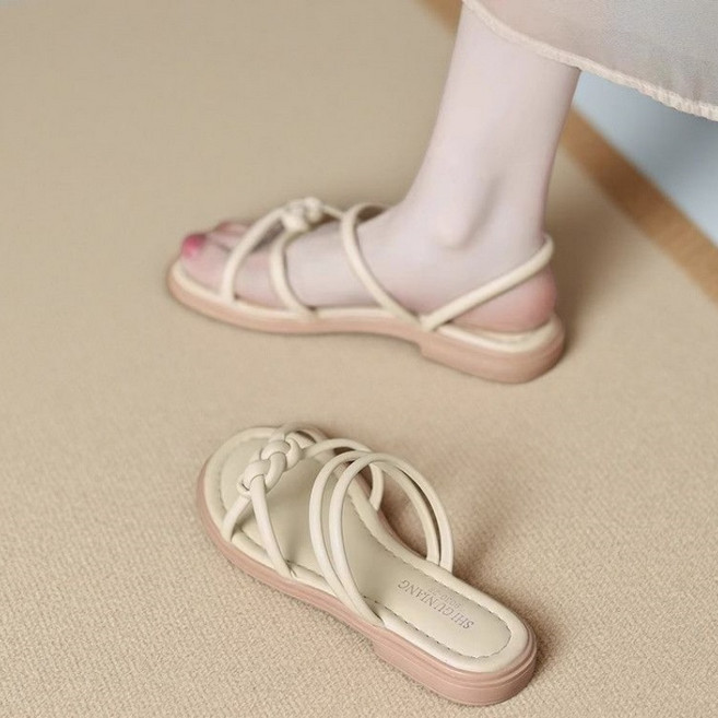 Makone 여성 캐주얼 슬리퍼 심플 코디 비치샌들 여자 플랫슈즈 슬리펴형샌들