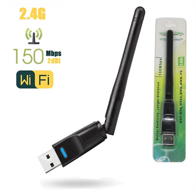 미니 USB WiFi 어댑터 150Mbps 2.4GHz 2dbi 무선 네트워크 카드 MT7601 네트워크 카드 Wi-Fi 수신기 어댑터 PC 데스크탑 노트북 용, [01] 옵션1