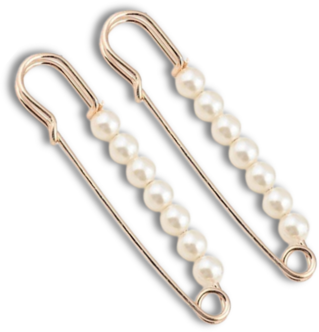 루비담 패션 진주 큐빅 빅옷핀브로치 세트, 옵션4)골드진주, 2개