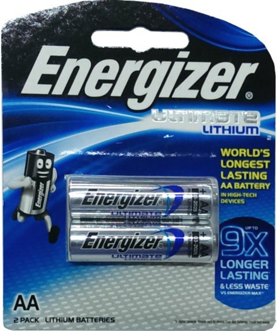 Energizer AA 鋰電池 2顆入, 1個, 勁量鋰電池3號 AA 2入/卡