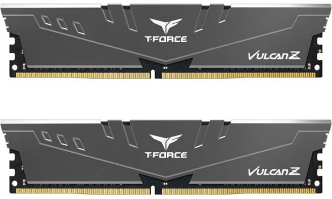 TEAMGROUP T-Force 벌칸 Z DDR4 16GB 키트2x8GB 3200MHzPC4-25600 CL16 데스크톱 메모리 모듈 램그레이 - TLZGD416G3200HC1, 16GB(2x8GB) - 3200MHz CL16-20-, Gray