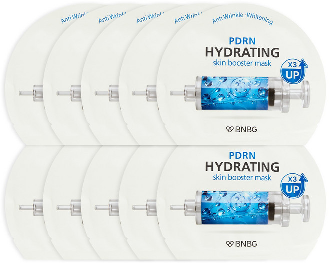 BNBG 비앤비지 스킨부스터 PDRN 하이드레이팅 연어 피디알엔 재생 마스크팩 30ml, 1개, 10개입