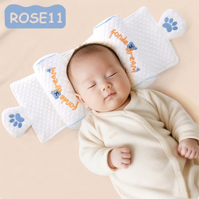 10위 - ROSE11 신생아 아기 두상 짱구 베개, 베이지, 1개
