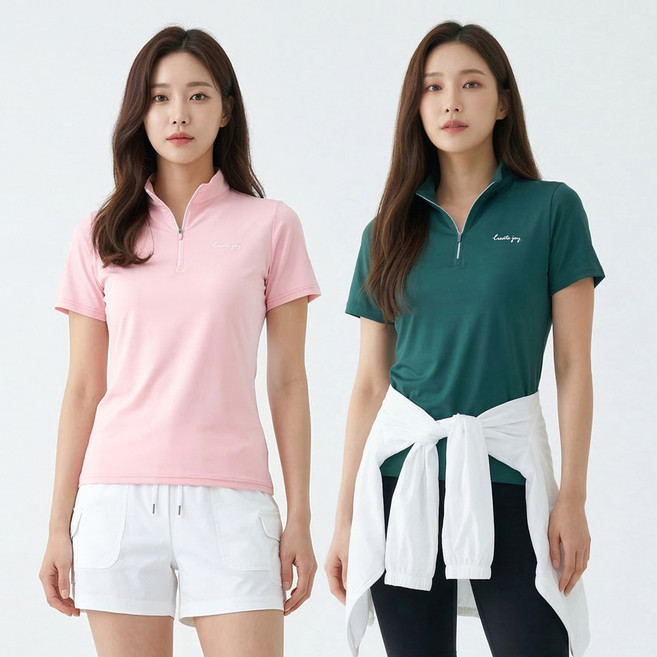 <스타일랑> (1+1) !옥의티! 여성 반팔 집업 티셔츠_아웃도어 조이브리즈