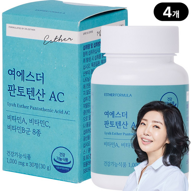 [본사직영] 여에스더 판토텐산 AC (판토텐산 4 000%) 국민영양 프로젝트, 4개, 30정