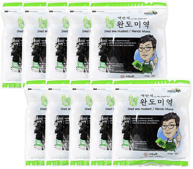 금복식품 미역 다시마 대량포장 묶음상품 햇제품, 60g, 10개