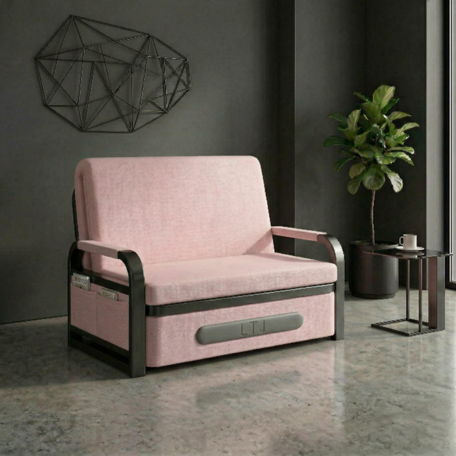 베아트룸 라텍스 1인용 접이식 소파베드 82cm BRL2, 핑크