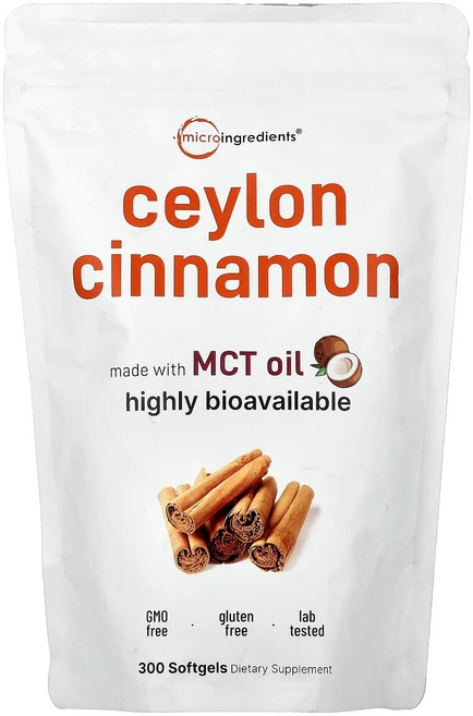 Micro Ingredients 마이크로 인그리디언트 실론 시나몬 200mg 300 소프트젤 영양제 건강보조식품, 1개, 300정 - 쿠팡
