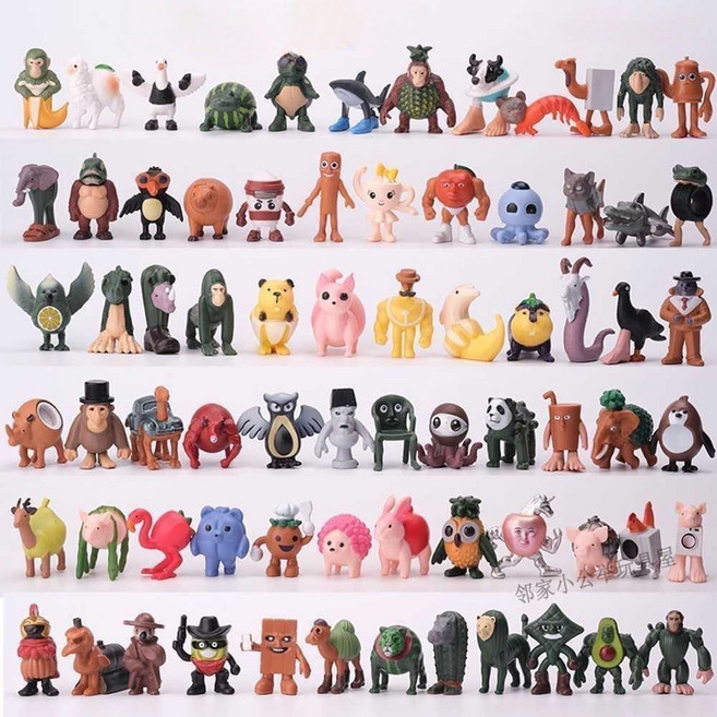 이탈리안 브레인롯 피규어 장식품 모형 미니어처 탁상 장식품 높이 2.5-5cm, 72개 풀세트